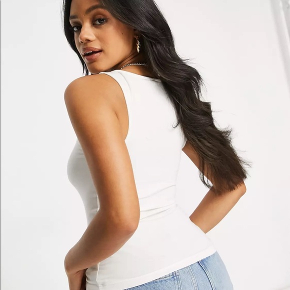 ASOS DESIGN tank with square neck - White - US 2 - Picture 2 of 8